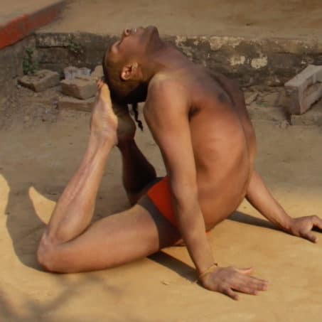 A man doing yoga